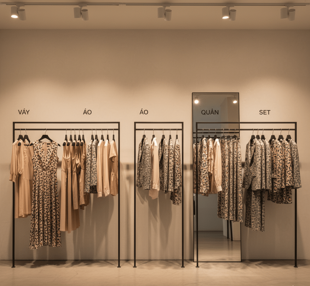 cách trưng bày shop quần áo nữ