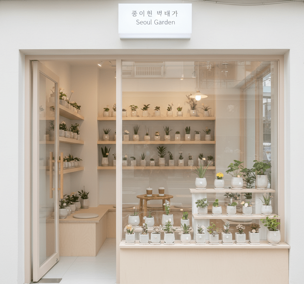 thiết kế cửa hàng cây cảnh mini