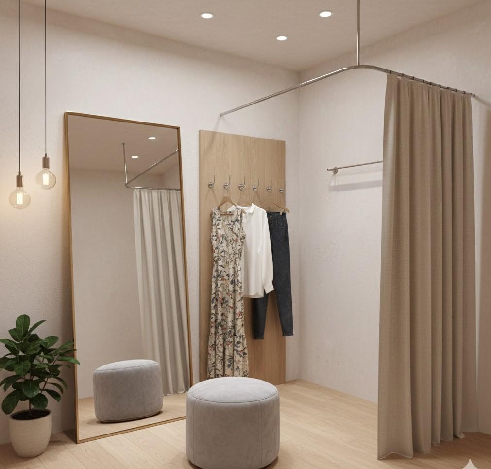 kích thước phòng thay đồ shop