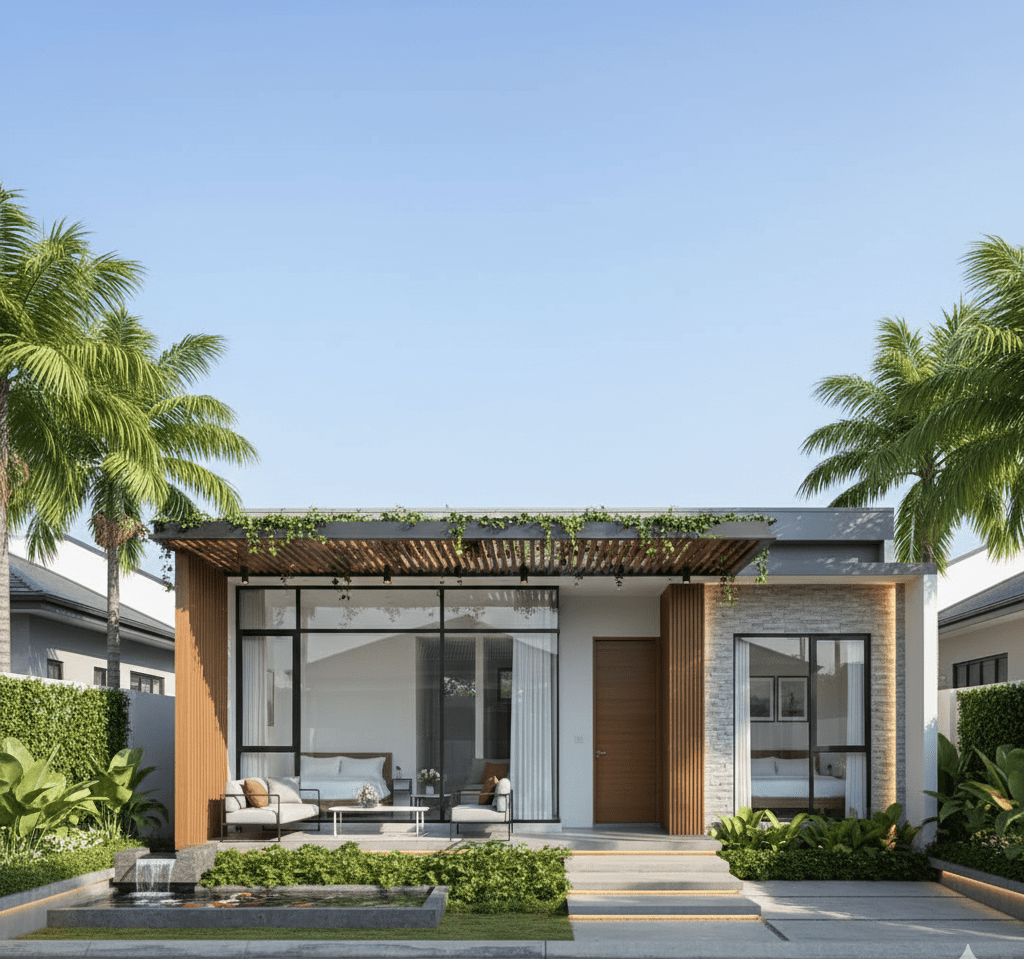 mẫu mặt tiền nhà cấp 4 đẹp