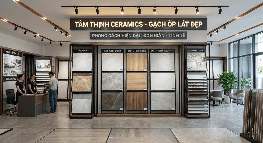 thiết kế showroom gạch ốp lát