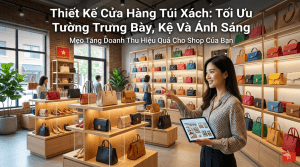 thiết kế cửa hàng túi xách