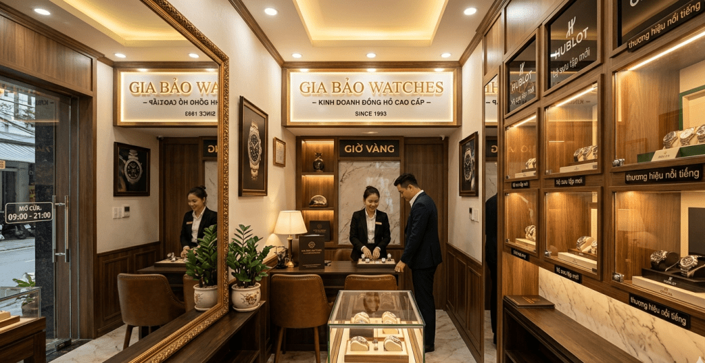 thiết kế shop đồng hồ