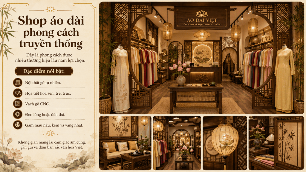 thiết kế shop áo dài