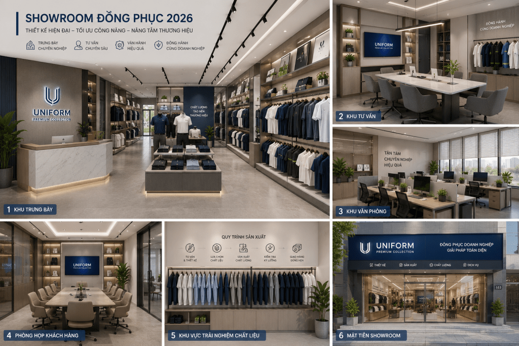 thiết kế cửa hàng đồng phục