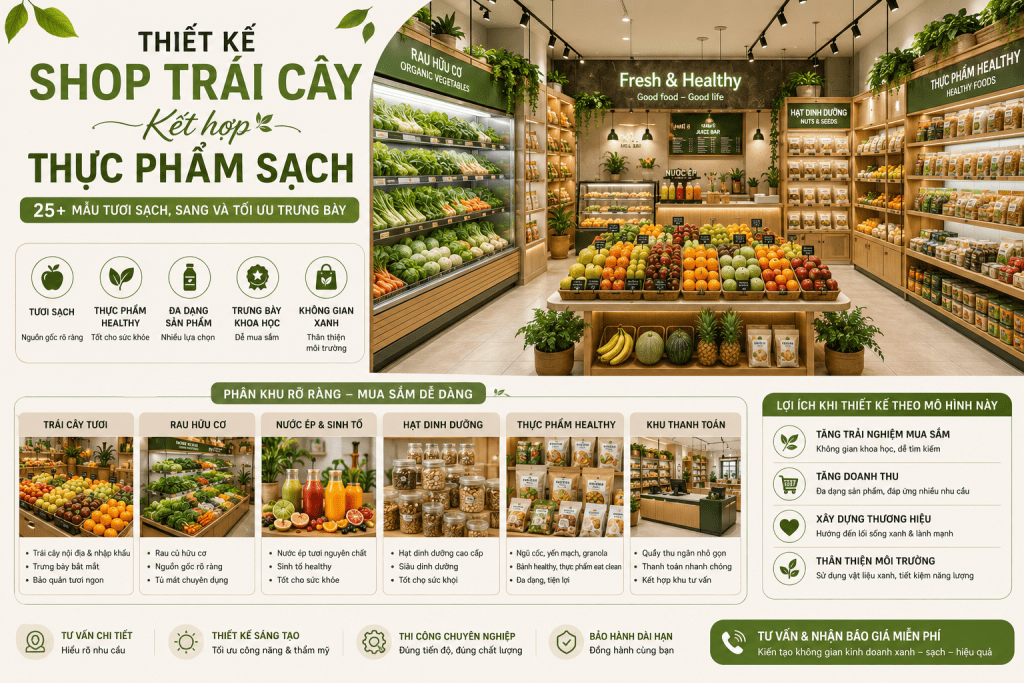 thiết kế shop trái cây