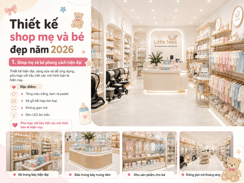 thiết kế shop mẹ và bé