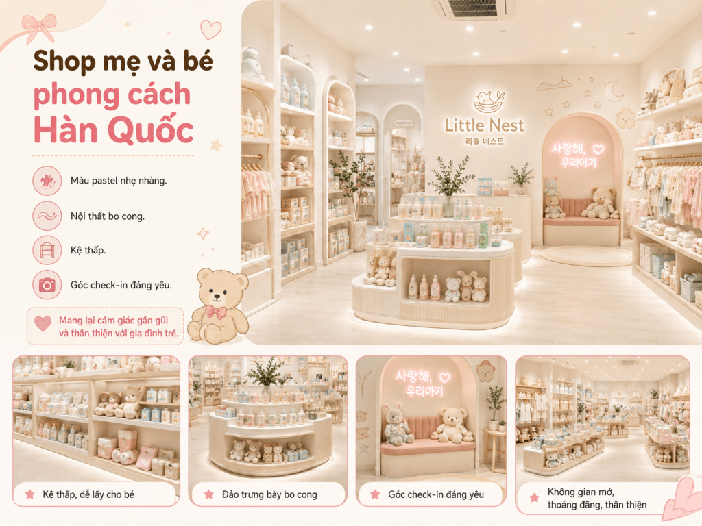 thiết kế shop mẹ và bé
