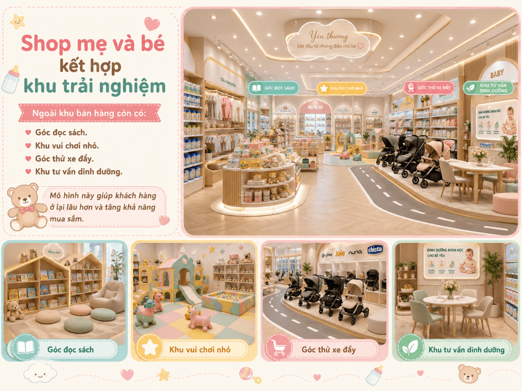 thiết kế shop mẹ và bé