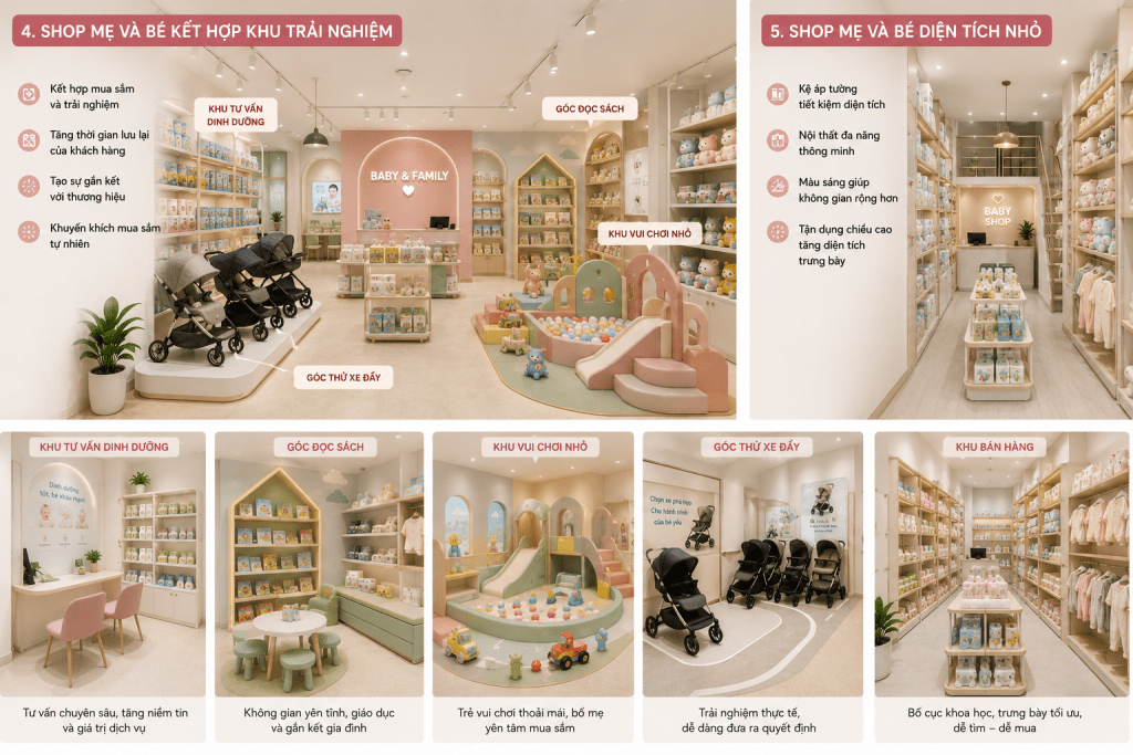 thiết kế shop mẹ và bé