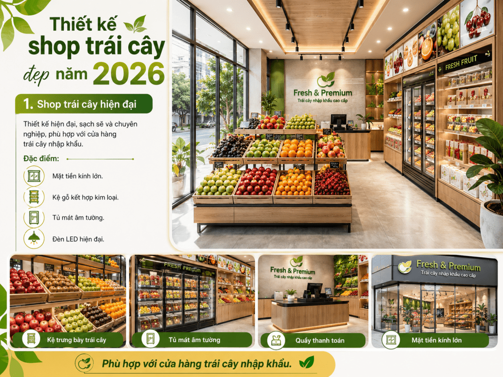 thiết kế shop trái cây
