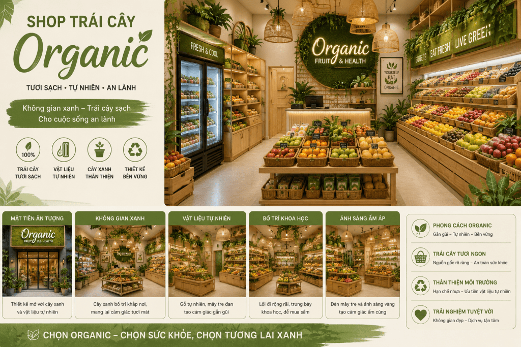 thiết kế shop trái cây