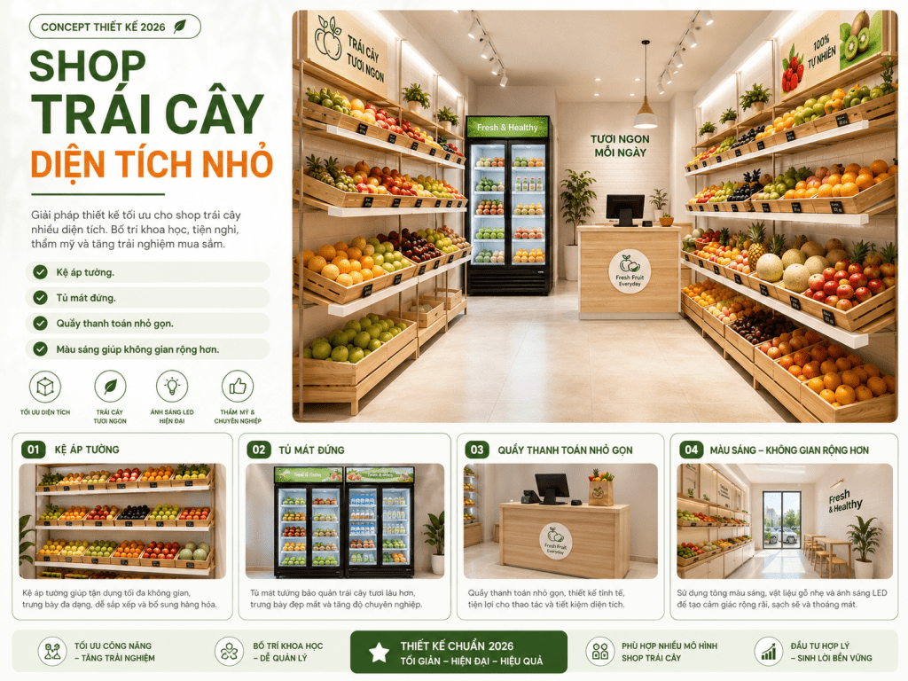 thiết kế shop trái cây