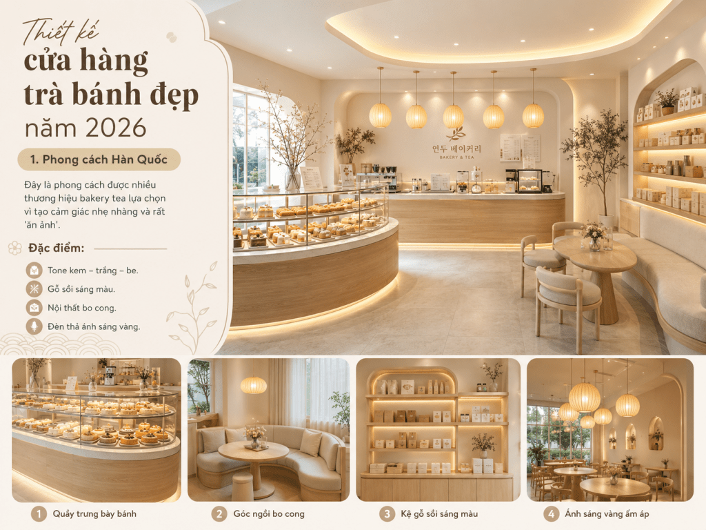 thiết kế cửa hàng trà bánh