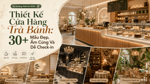thiết kế cửa hàng trà bánh
