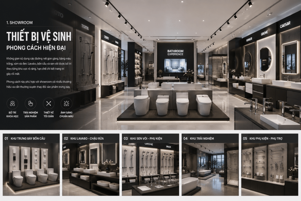 thiết kế showroom thiết bị vệ sinh