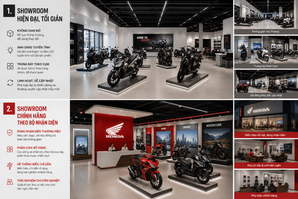thiết kế showroom xe máy