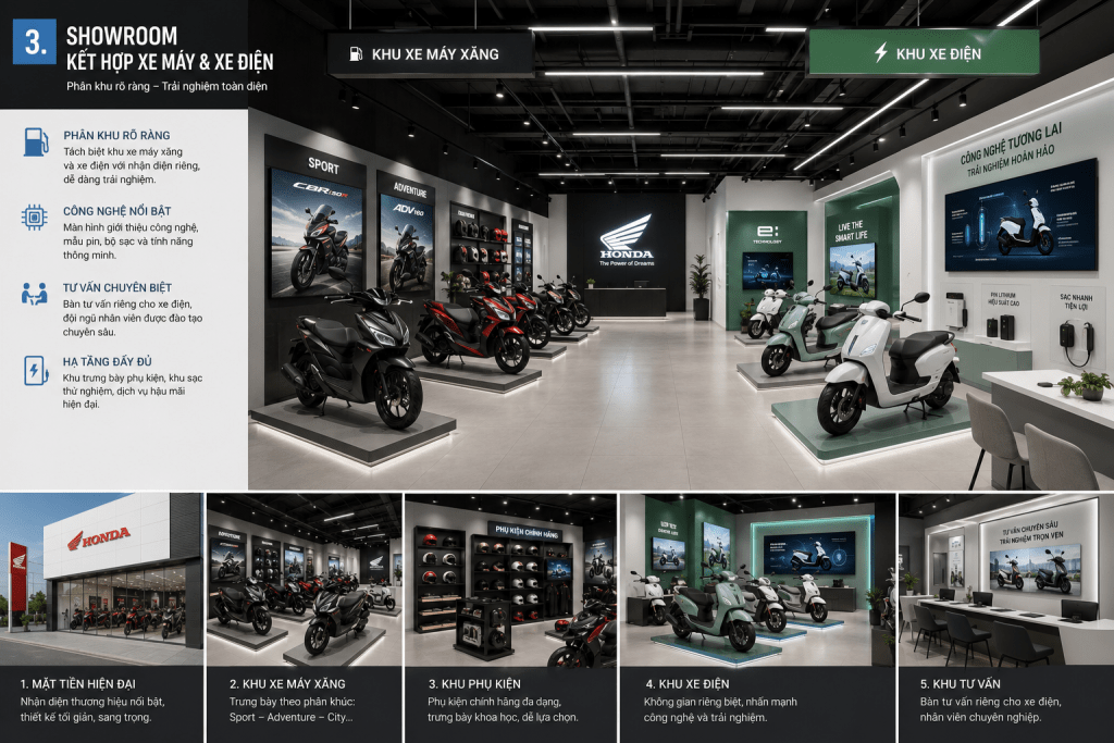 thiết kế showroom xe máy