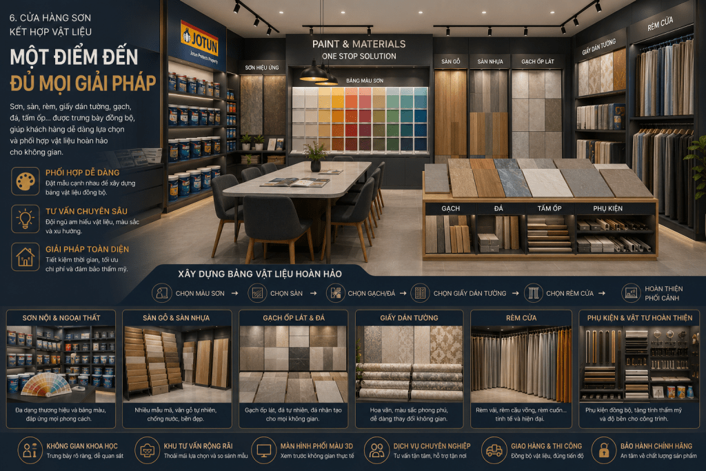 thiết kế showroom sơn