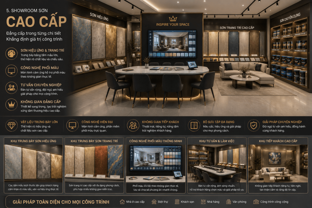 thiết kế showroom sơn