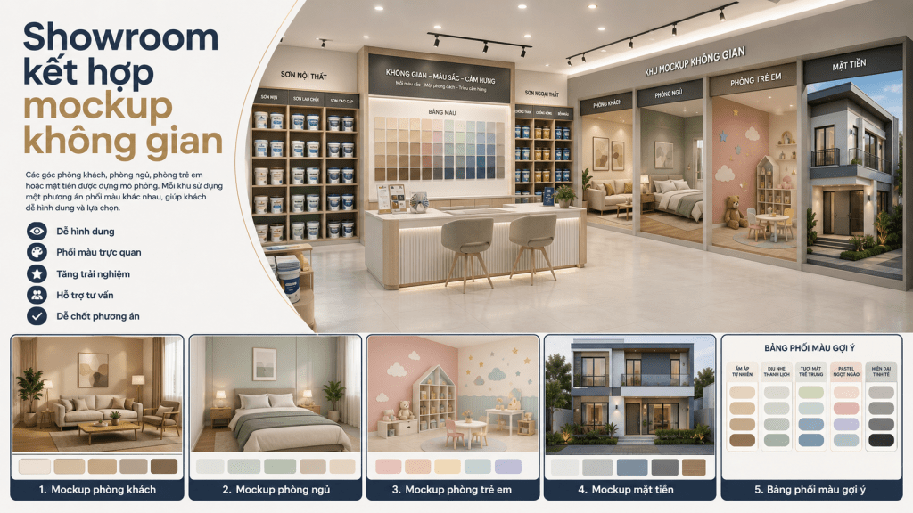 thiết kế showroom sơn