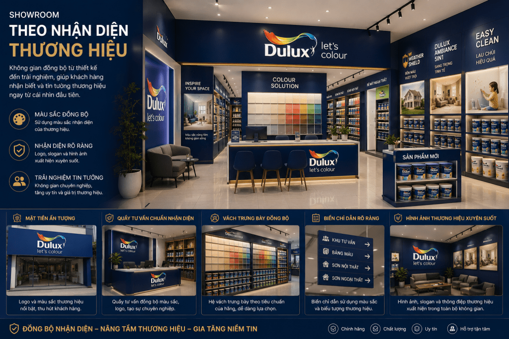 thiết kế showroom sơn