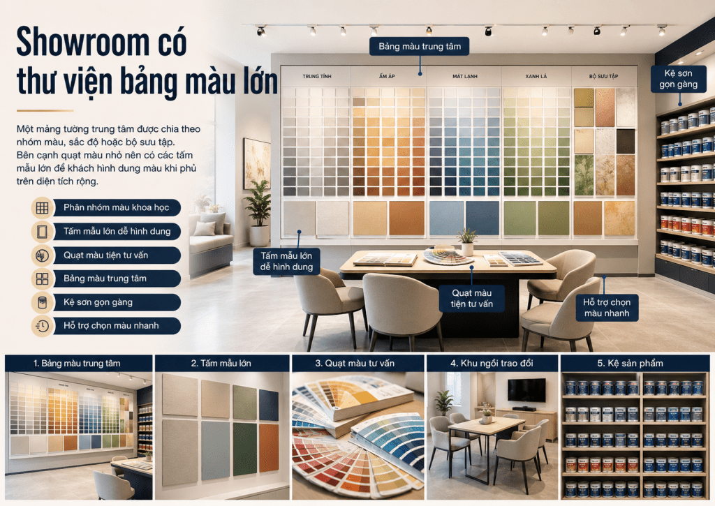 thiết kế showroom sơn