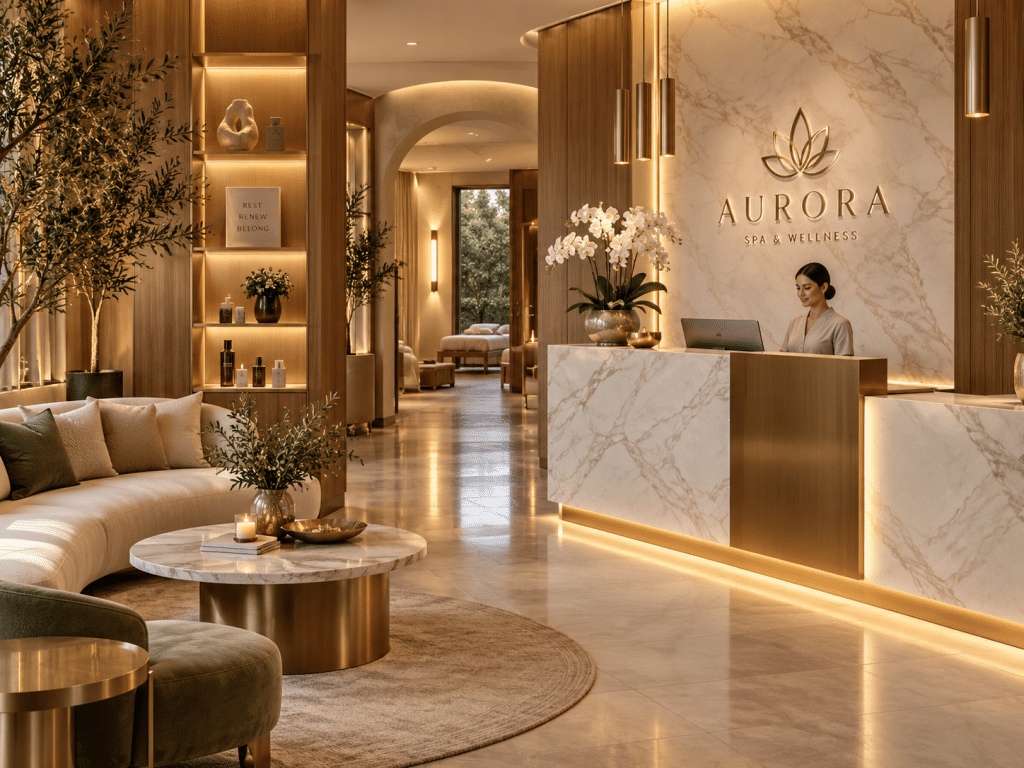 quầy lễ tân spa đẹp