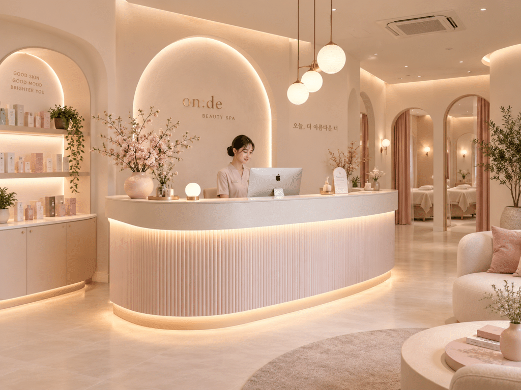 quầy lễ tân spa đẹp
