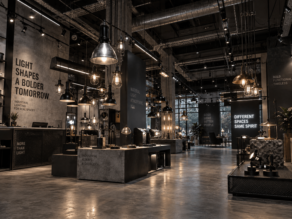 thiết kế showroom đèn trang trí