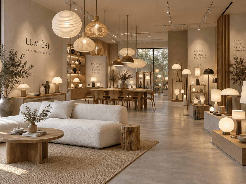 thiết kế showroom đèn trang trí