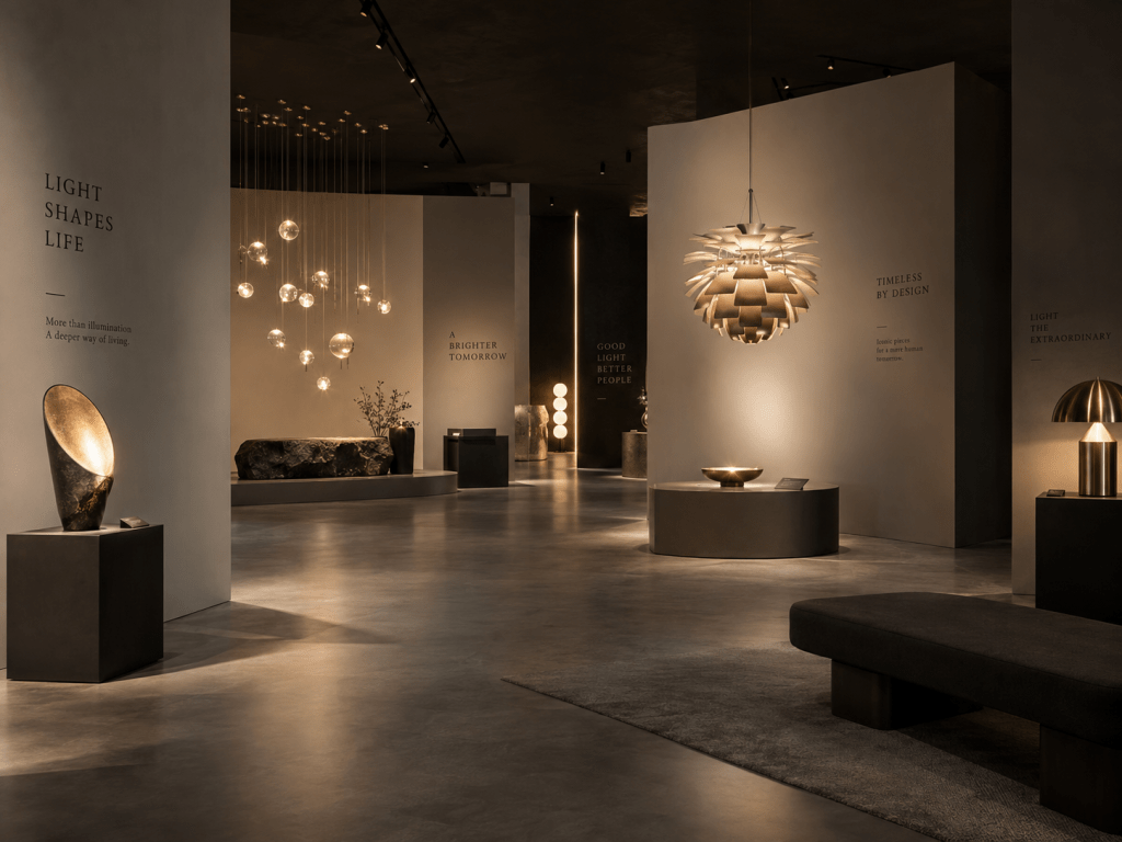 thiết kế showroom đèn trang trí