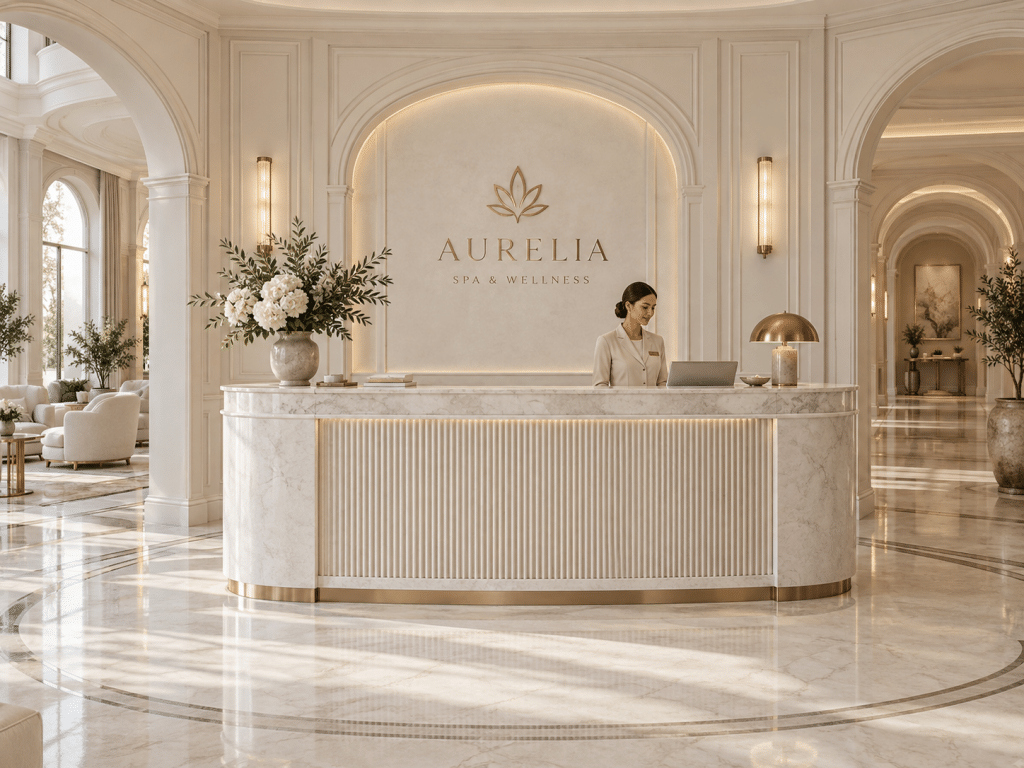 quầy lễ tân spa đẹp