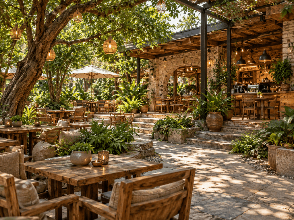 thiết kế quán cafe sân vườn