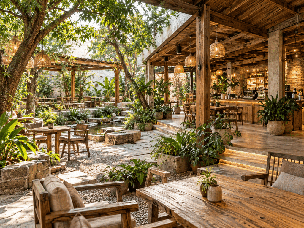 thiết kế quán cafe không gian mở