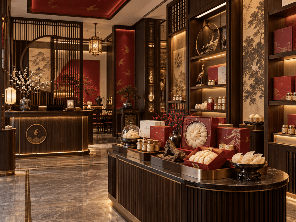 thiết kế cửa hàng yến sào