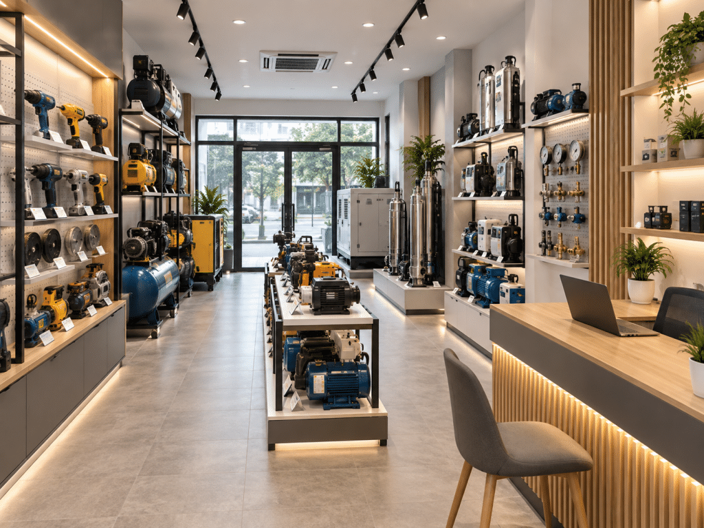 thiết kế showroom máy móc thiết bị