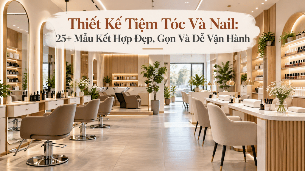 thiết kế tiệm tóc và nail