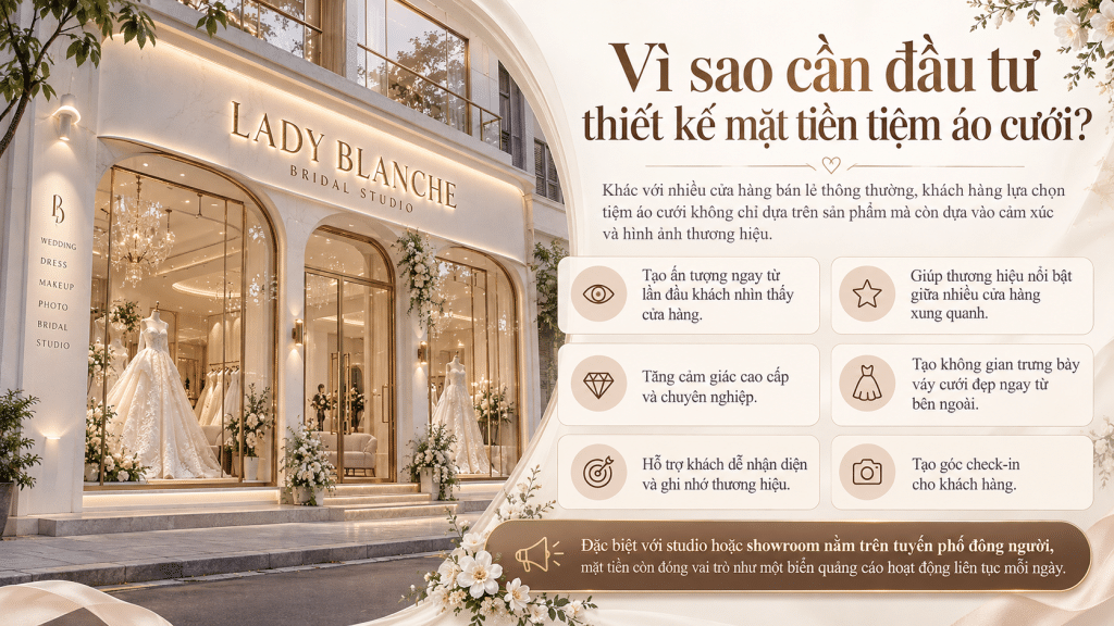 mặt tiền tiệm áo cưới