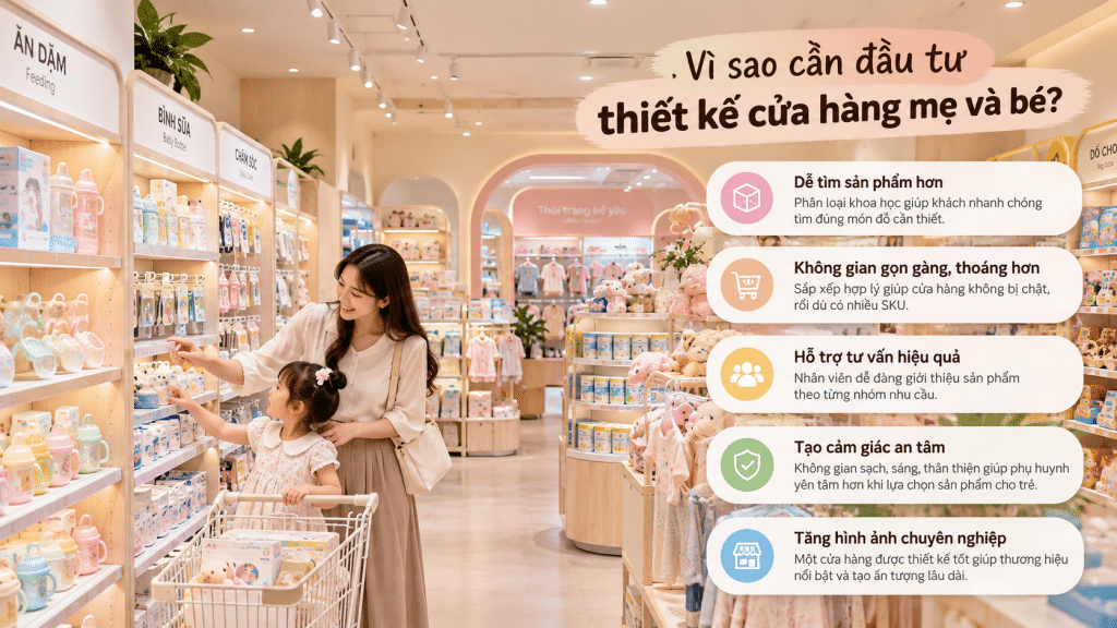 thiết kế cửa hàng mẹ và bé